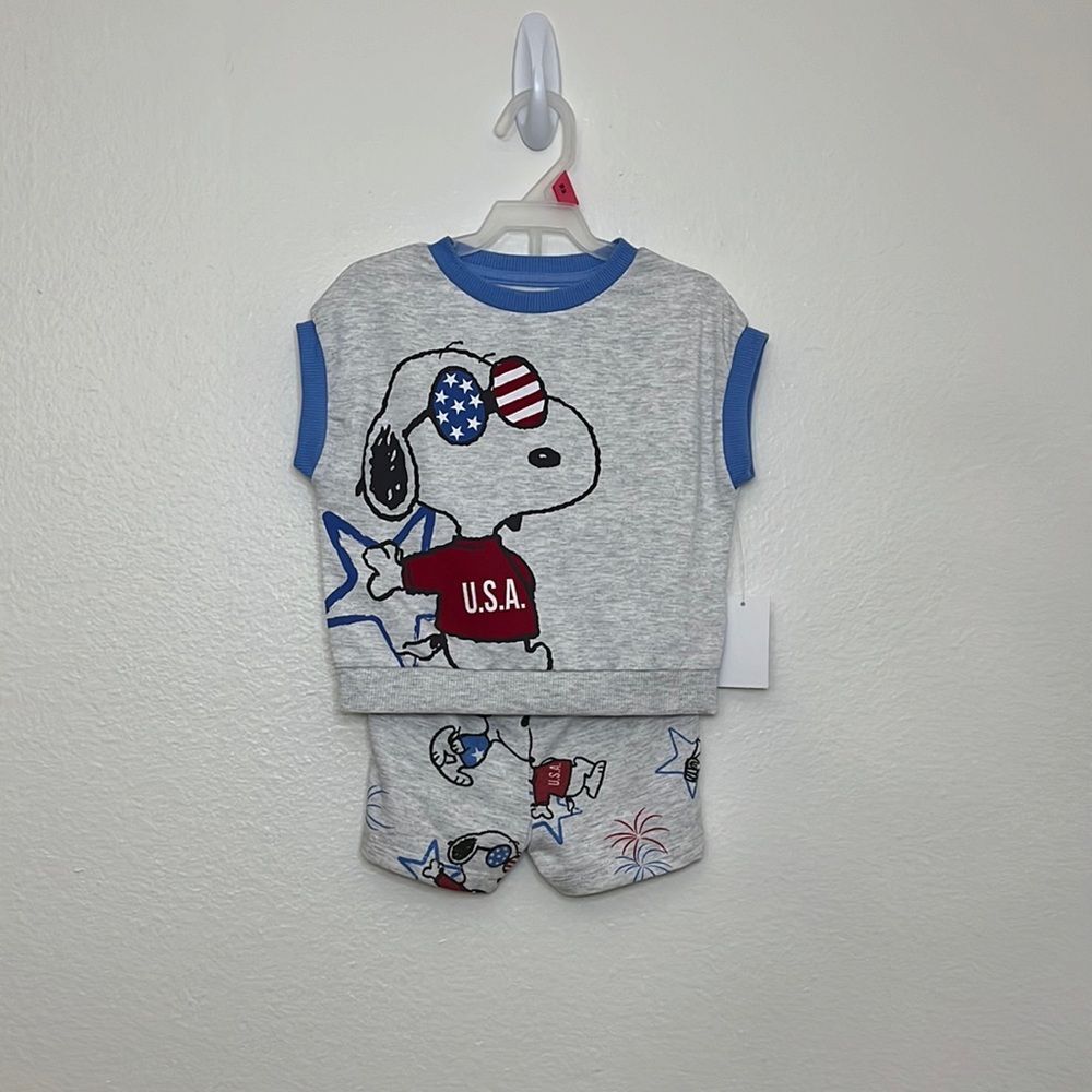 Peanuts Snoopy Toddler Boy Americana T-Shirt and Shorts Set 2T